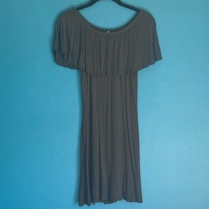 Green Off The Shoulder Mini Dress